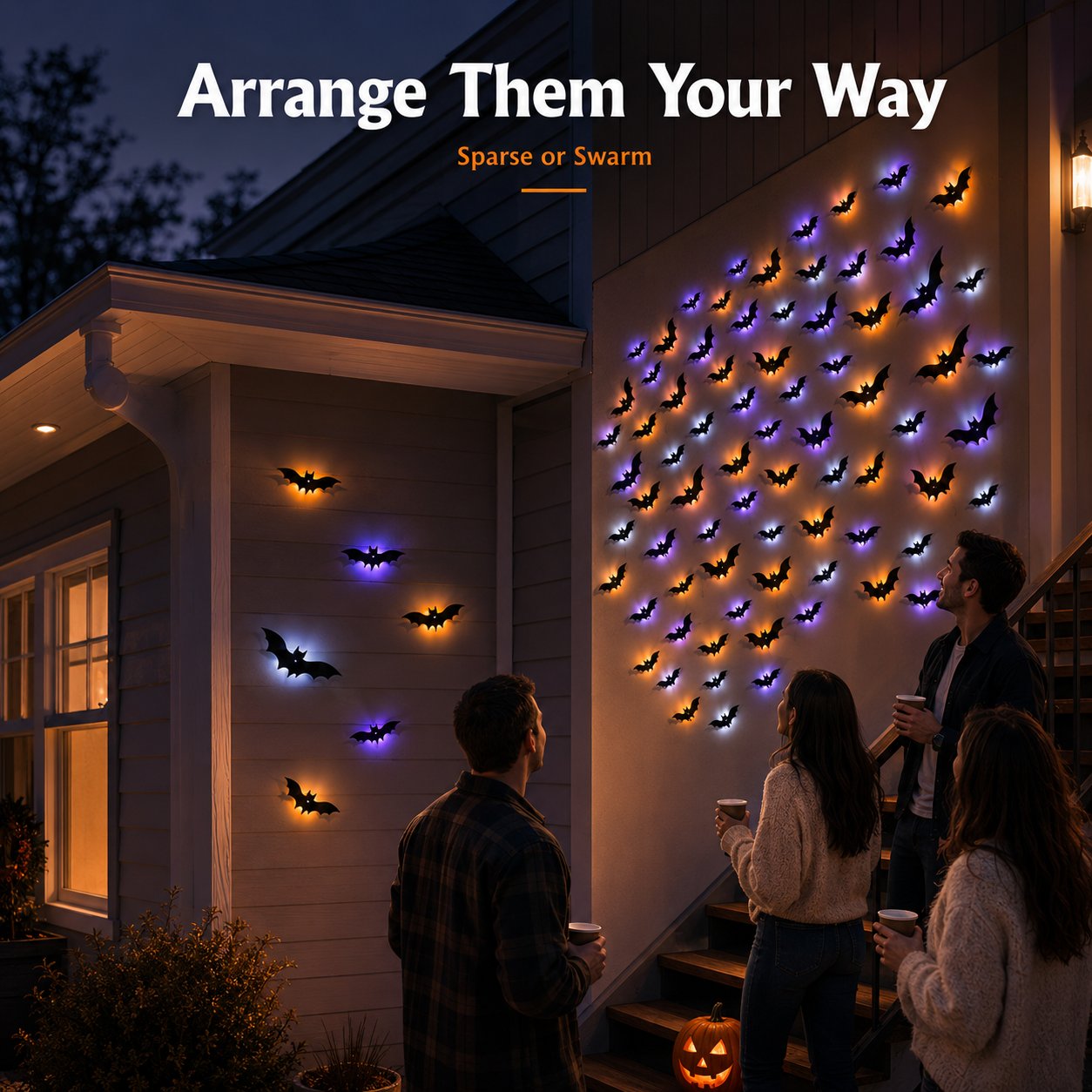 👻🦇3D Bat Light Design LED Decorations, Transform Your Wall Into A Halloween Haunt