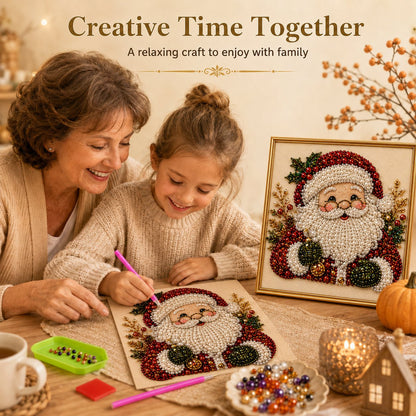 🎅🎄3D Pearl Art Kit – Christmas DIY Craft Set for Kids & Family Creative Fun