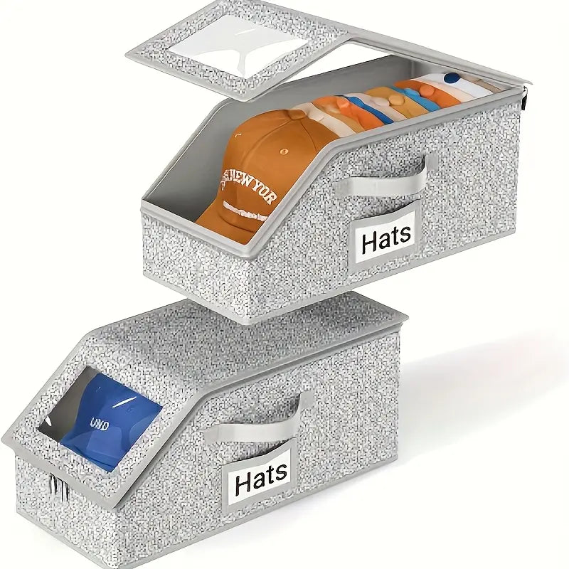 Stackable Cardboard Hat Storage Box Household Wardrobe Cap Organizer