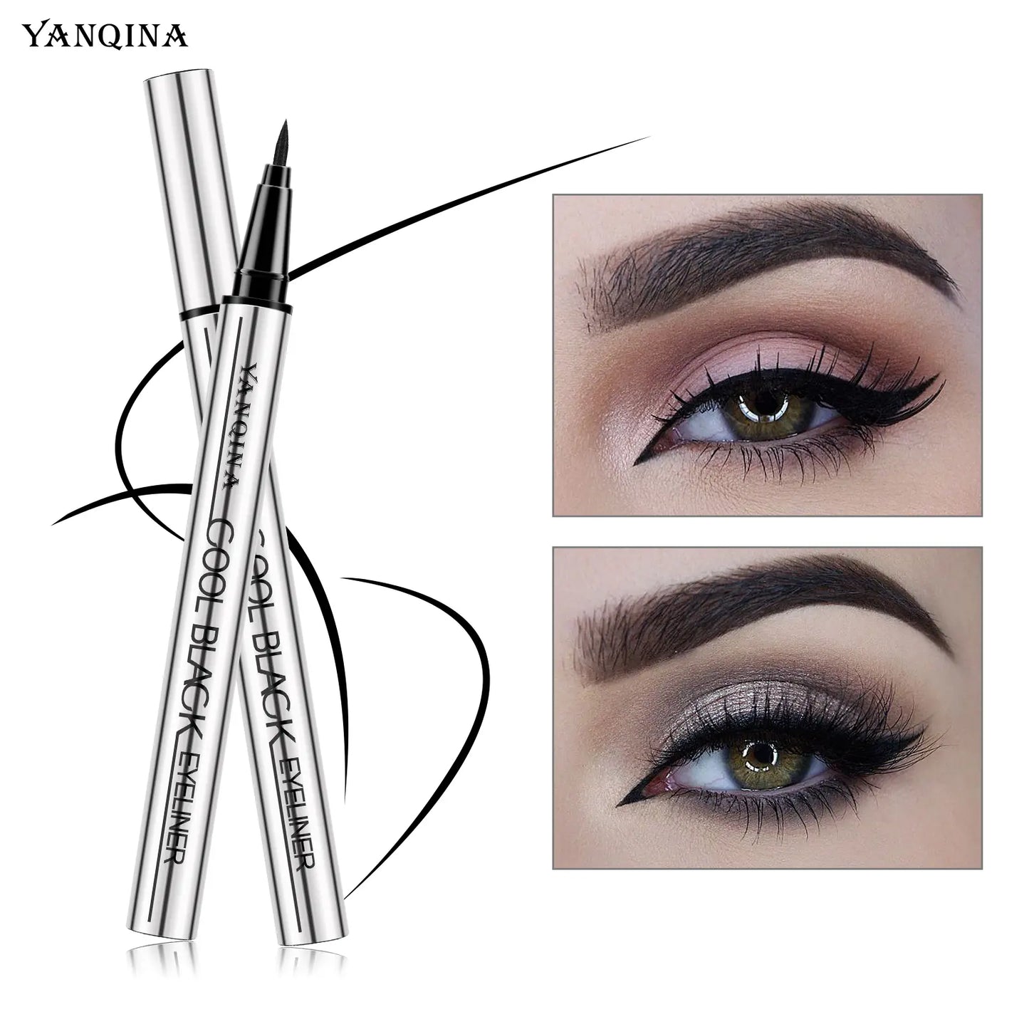 Waterproof Long Lasting Smudge-proof Gel Eyeliner Pen, Silky Vegan Formula