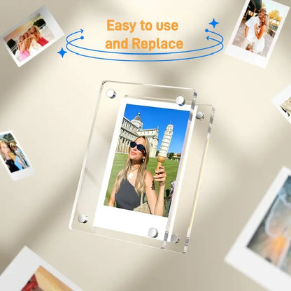 Wallet‑Size Magnetic Acrylic Photo Holder for Car & Fridge