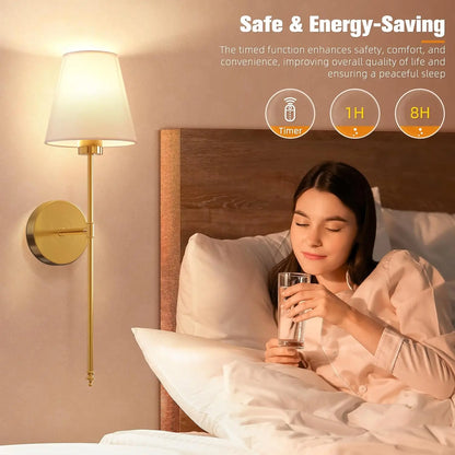 Wireless Battery-Powered Wall Lamps in /, Remote Control Bedroom Lights, Rechargeable Multi-Color Bulbs for Living Room & Hallway