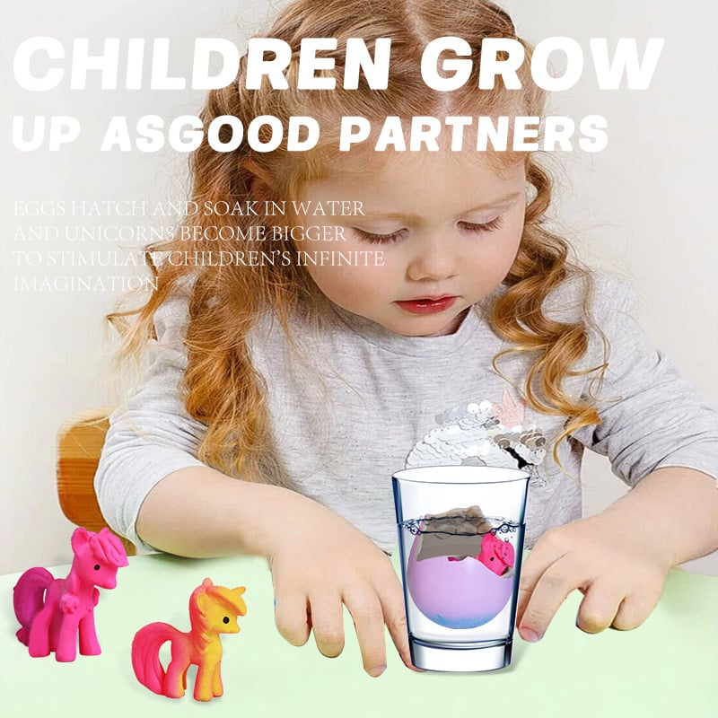 6-Pack Hatching Unicorn Eggs, Growing Toys for Kids, Birthday & Easter Gift