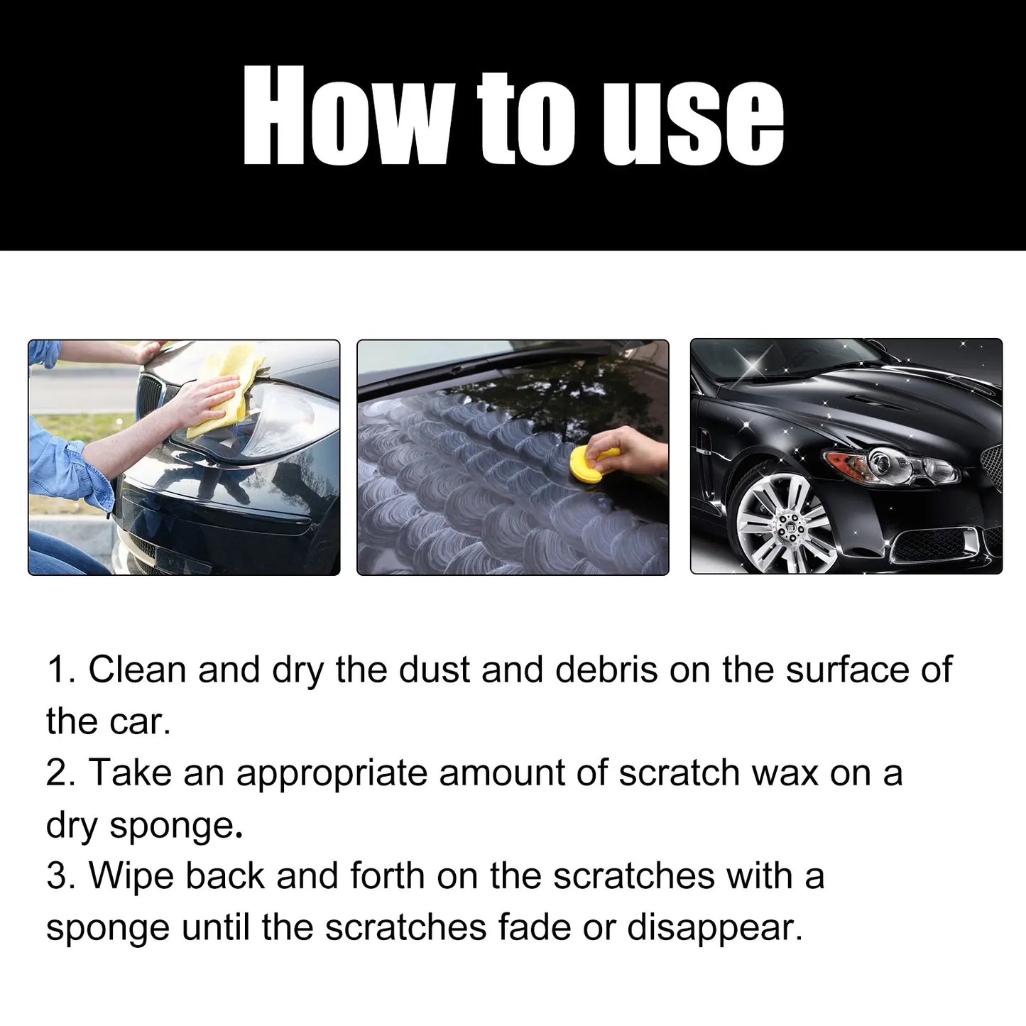 Car scratch repair wax, car paint protection polishing scratch remover & surface care cleaner