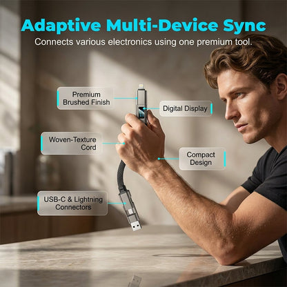 🔥Limited Time SALE 🔥4-in-1 Digital Display Keychain Charging Cable