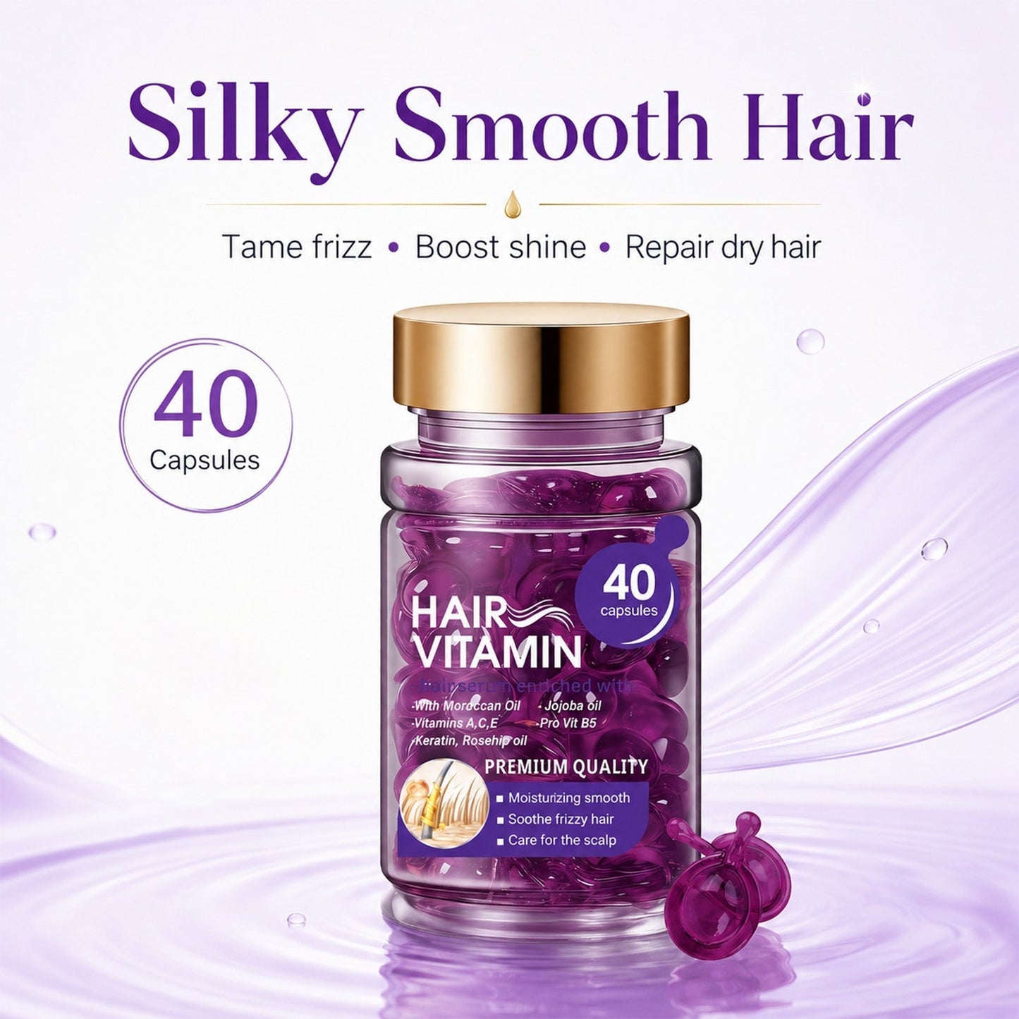 Violet & Argan Oil Hair Vitamin Capsules for Colored Permed Hair