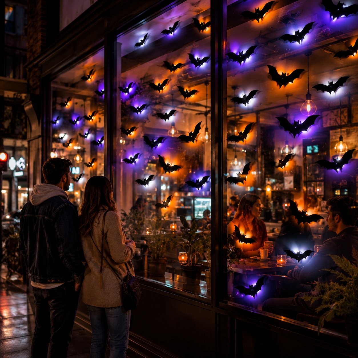 👻🦇3D Bat Light Design LED Decorations, Transform Your Wall Into A Halloween Haunt
