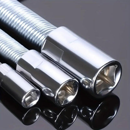 💖1/2-Inch Flexible Socket Extension Set – 35cm Bendable Ratchet Wrench Extenders for Tight Spaces