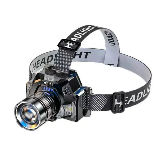 Rechargeable Headlamp,5-Night Long Battery Life,Power Indicator,500m Range,Waterproof,Zoom(Spot to Flood), Motion Sensor Switch, 90° Adjustable, Detachable Headband, Soft Light/Strobe, 1000 Lumen Constant Output, Includes Charging Cable, Power Bank