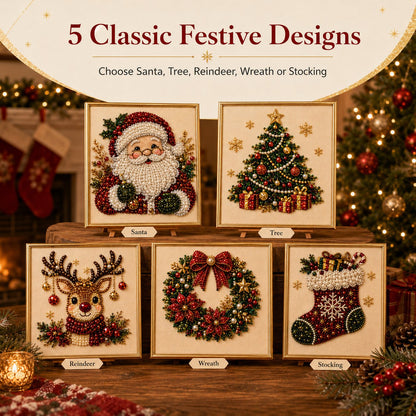 🎅🎄3D Pearl Art Kit – Christmas DIY Craft Set for Kids & Family Creative Fun
