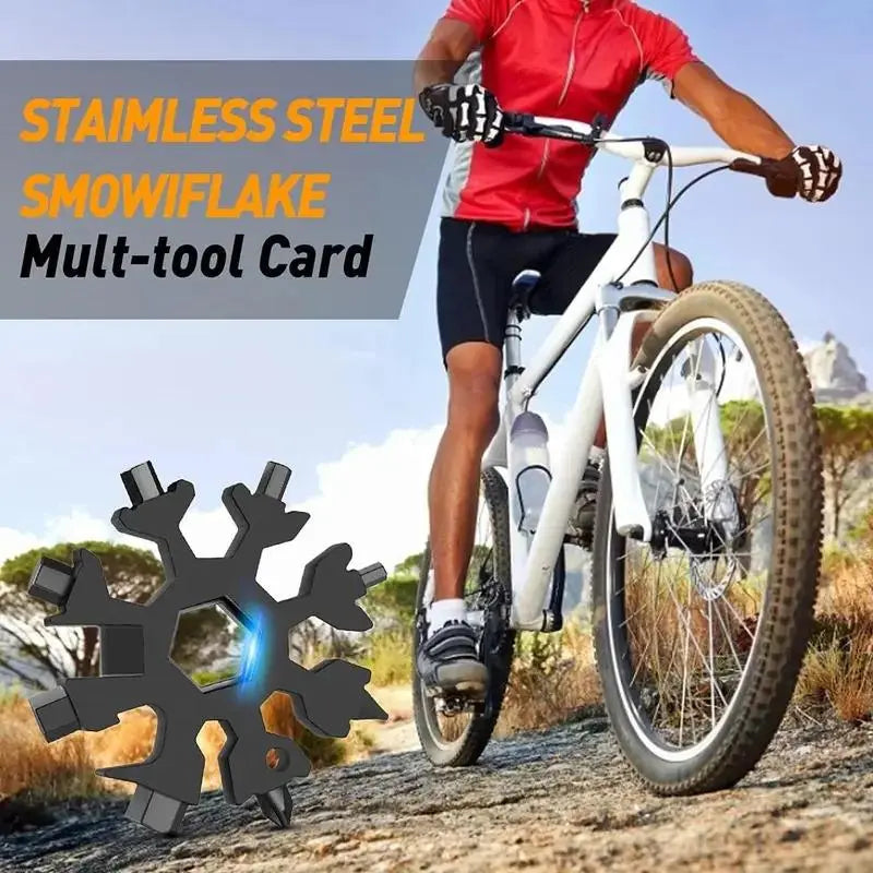 Viral 18-in-1 Snowflake Multi-tool  Stainless Steel Portable Wrench | All-in-One Screwdriver & Bottle Opener | Must-Have Survival Gadget