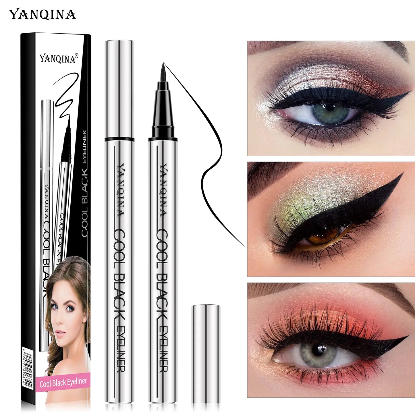 Waterproof Long Lasting Smudge-proof Gel Eyeliner Pen, Silky Vegan Formula