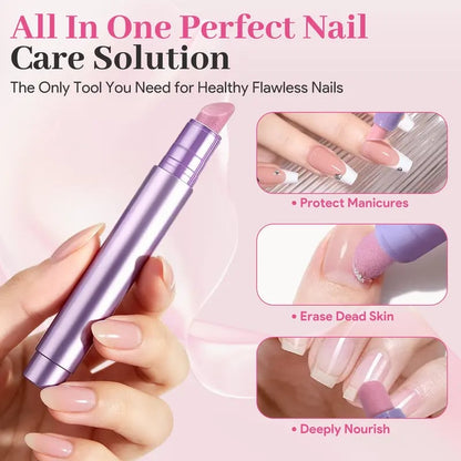 Ceramic Cuticle Oil Pusher Pen, Nourishing Essential Oil for Dry & Damaged Nails