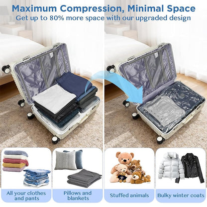 Travel Vacuum Storage Bags Cordless Compression Organizer Bag Set