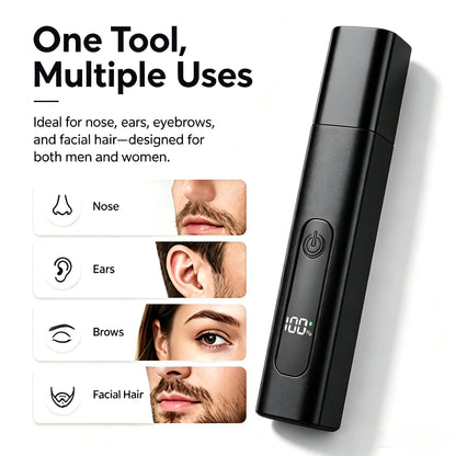 Professional LED Display Nose & Ear Trimmer, Painless Travel Gifts for Men Women.