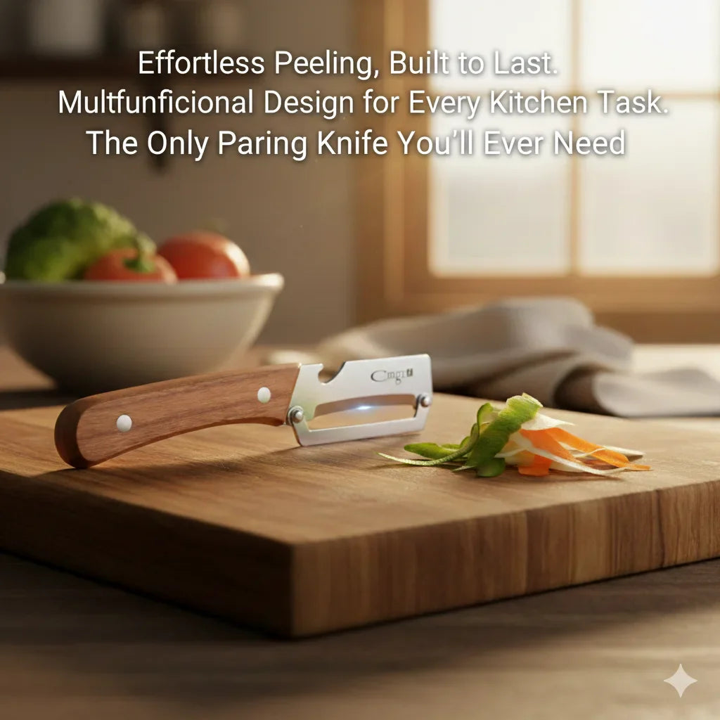 Stainless Peeler , High-Grade Durability, Clean, Precision Peeling + Bottle Opener