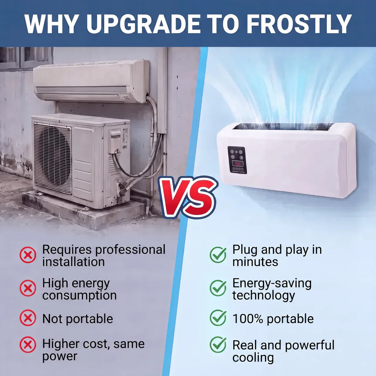 Portable cooling and heating air conditioner feature