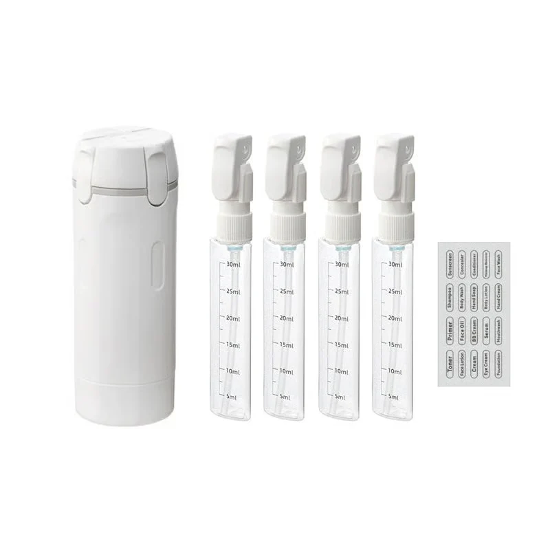 🔥4-in-1 Travel Refillable Bottle Set – Compact Toiletry Dispenser