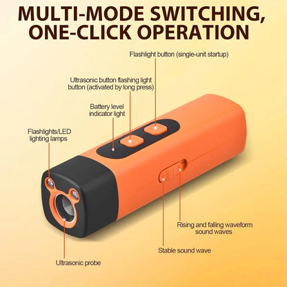 3‑in‑1 Portable Ultrasonic Dog Repeller Anti‑Barking Trainer