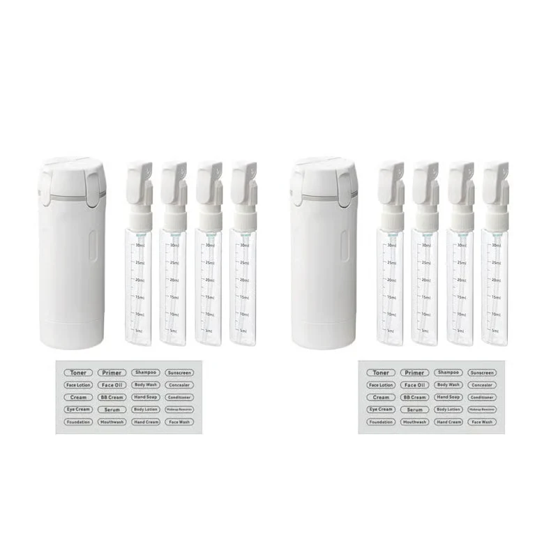 🔥4-in-1 Travel Refillable Bottle Set – Compact Toiletry Dispenser