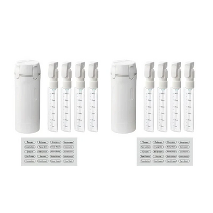 🔥4-in-1 Travel Refillable Bottle Set – Compact Toiletry Dispenser