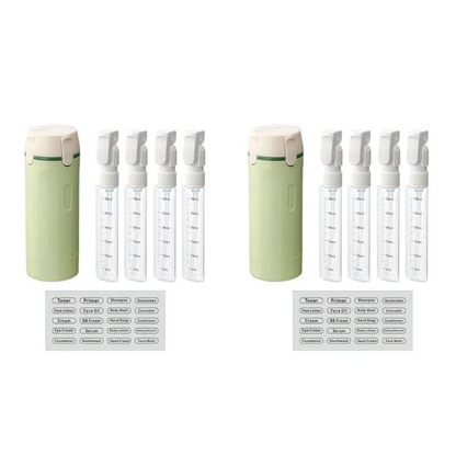 🔥4-in-1 Travel Refillable Bottle Set – Compact Toiletry Dispenser