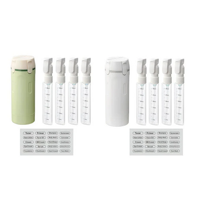 🔥4-in-1 Travel Refillable Bottle Set – Compact Toiletry Dispenser