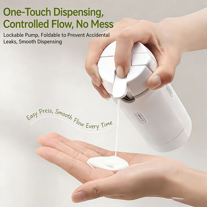 🔥4-in-1 Travel Refillable Bottle Set – Compact Toiletry Dispenser