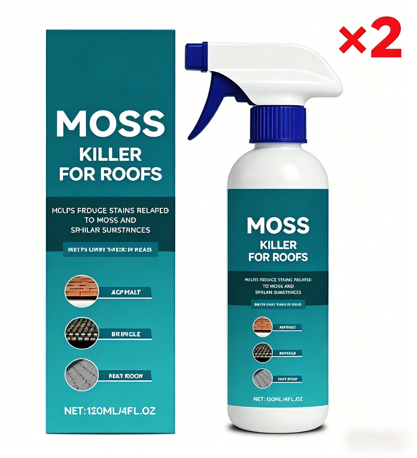 Multipurpose roof moss and algae remover