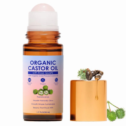 Organic Golden Castor Oil Roll-On with Rose Quartz