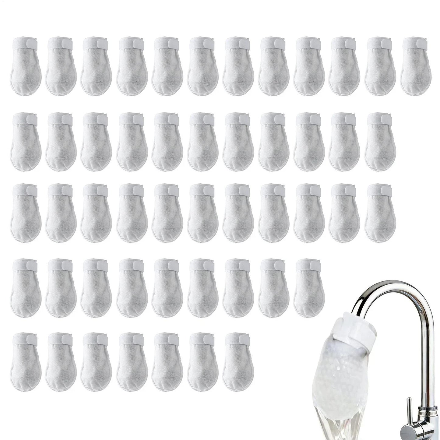 💧Cotton Faucet Filter Bags – DIY Mesh Strainer Bags for Visible Sediment, Rust & Scale