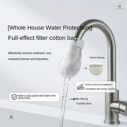 💧Cotton Faucet Filter Bags – DIY Mesh Strainer Bags for Visible Sediment, Rust & Scale