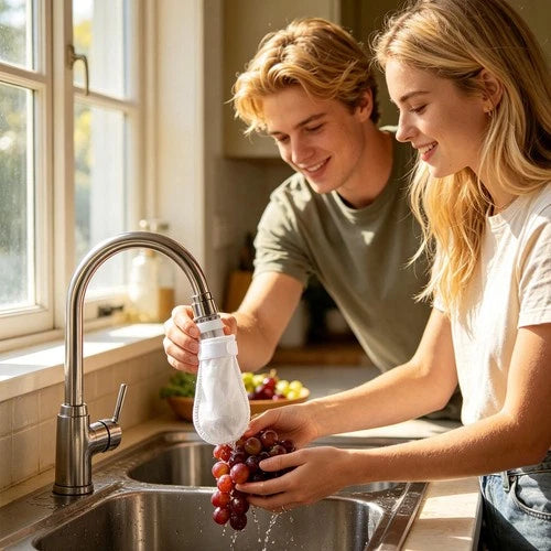 💧Cotton Faucet Filter Bags – DIY Mesh Strainer Bags for Visible Sediment, Rust & Scale