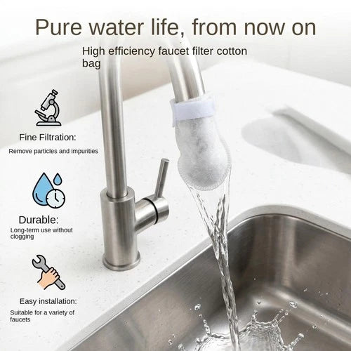 💧Cotton Faucet Filter Bags – DIY Mesh Strainer Bags for Visible Sediment, Rust & Scale
