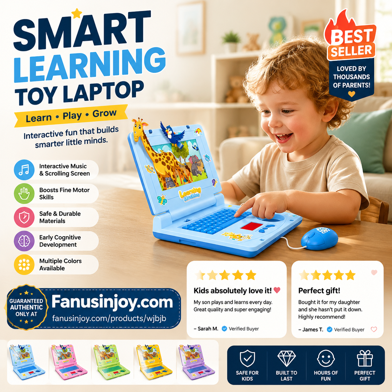 👧Educational toys to boost kids' thinking skills！🖥️Interactive Simulation Toy Laptop