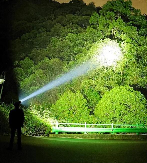 High Lumens Long Tactical Flashlight, Rechargeable Handheld Light