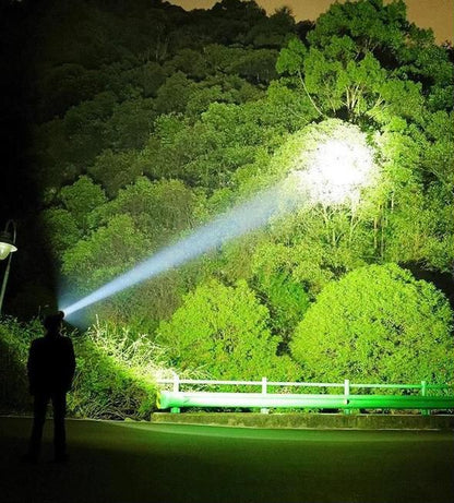 High Lumens Long Tactical Flashlight, Rechargeable Handheld Light