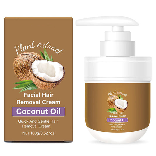 🥥✨ Coconut facial hair removal cream – Gentle & effective