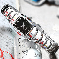 Square Silver Black Plate