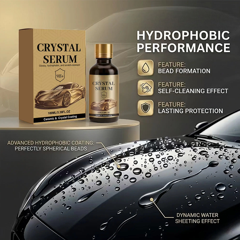 Hydrophobic beading and water sheeting visual