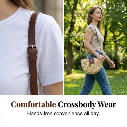 👜✨ Woven Crossbody Bag – Boho, Handwoven, Adjustable, Lightweight ✨