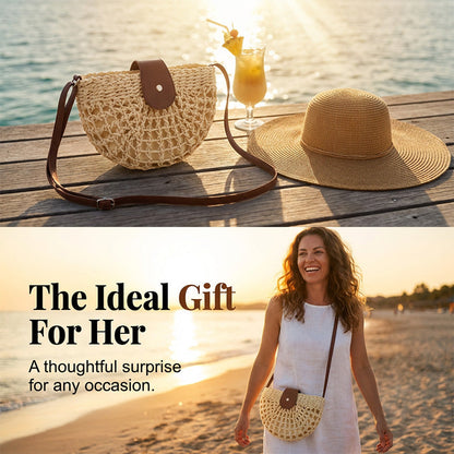 👜✨ Woven Crossbody Bag – Boho, Handwoven, Adjustable, Lightweight ✨