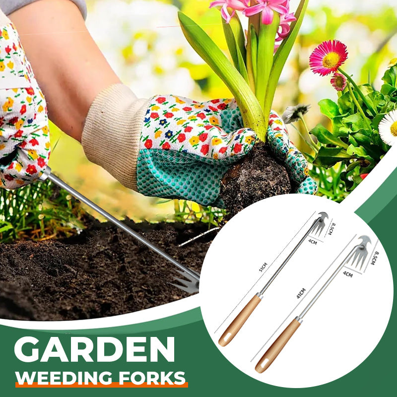 🌿🔧Multifunctional Garden Weeding Forks with Wooden Handle🌱