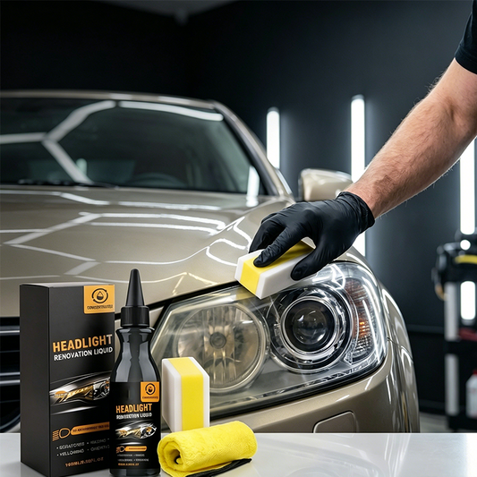 🚗Ultimate Headlight Renovation Liquid – Removes Yellowing, UV Protection, Kit Included ✨