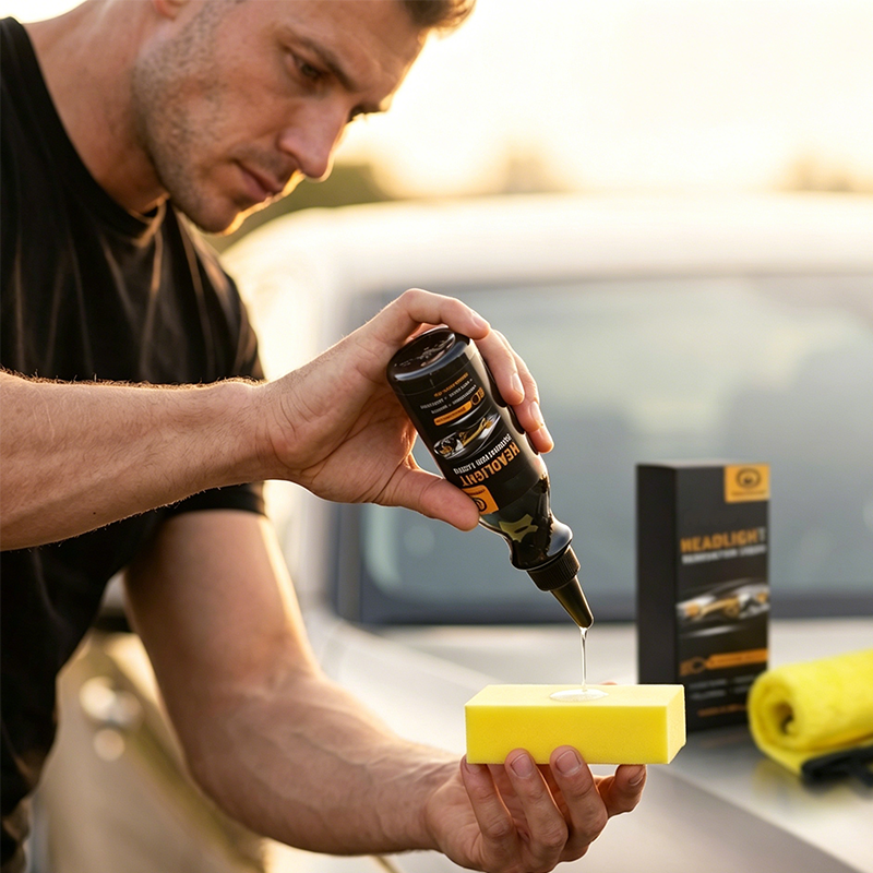 🚗Ultimate Headlight Renovation Liquid – Removes Yellowing, UV Protection, Kit Included ✨