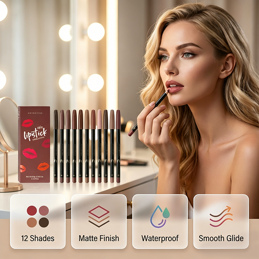 12-Piece Matte Lip Liner Pencil Set