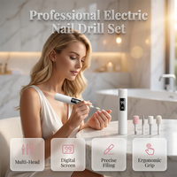 Electric Nail Drill+data cable+4 types of grinding head accessories