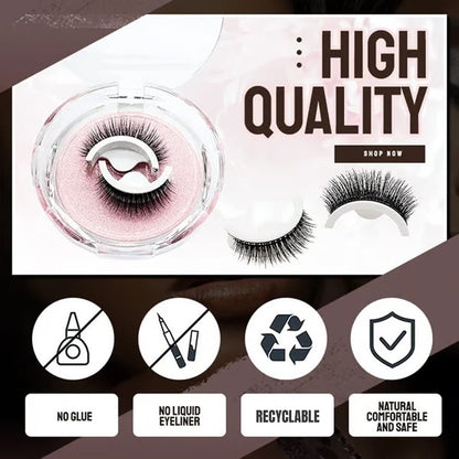 🔥🌺Glue-Free Self-Adhesive Lashes – 3-Second, Natural & Reusable