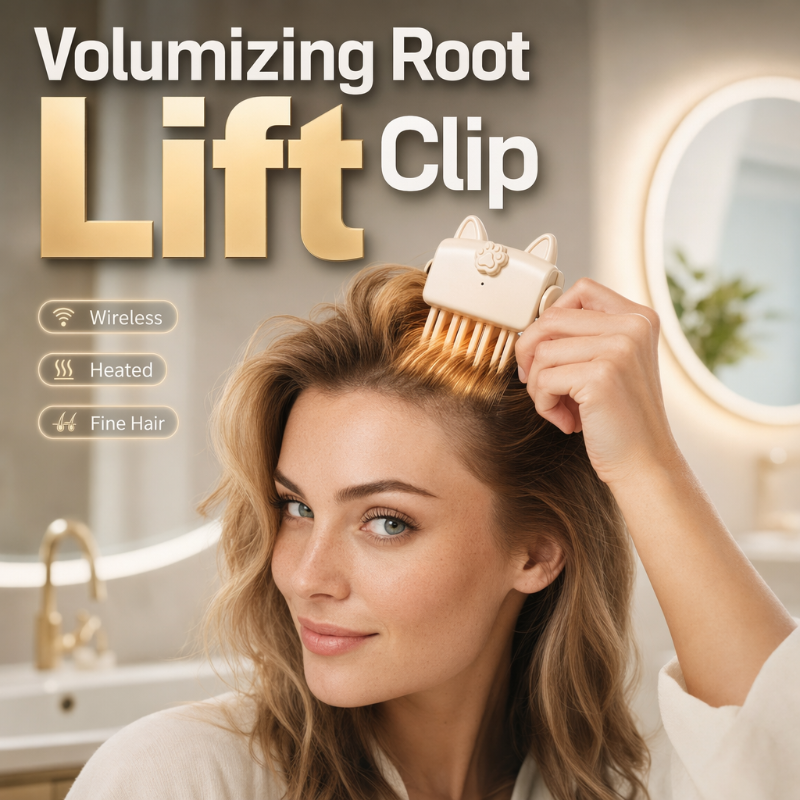 Wireless Heated Volumizing Root Lift Clip | Salon Crown Volume for Fine Flat Hair