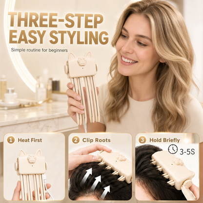 Wireless Heated Volumizing Root Lift Clip | Salon Crown Volume for Fine Flat Hair